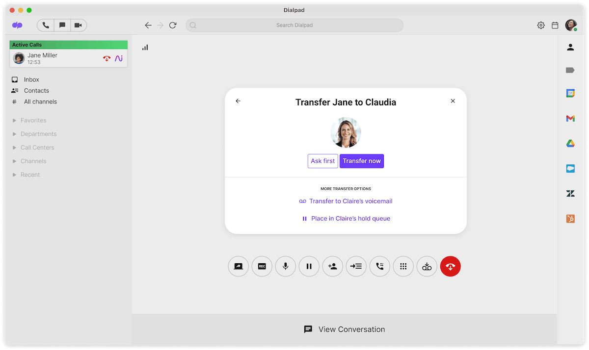 Transferring a call in dialpad blog size v2