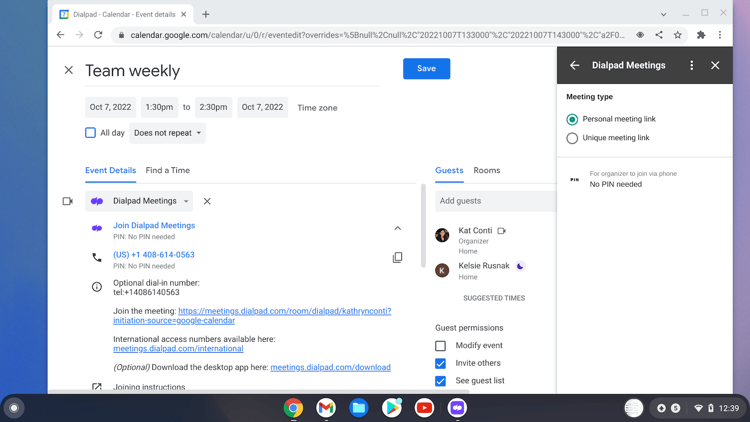 Dialpad google calendar integration v2