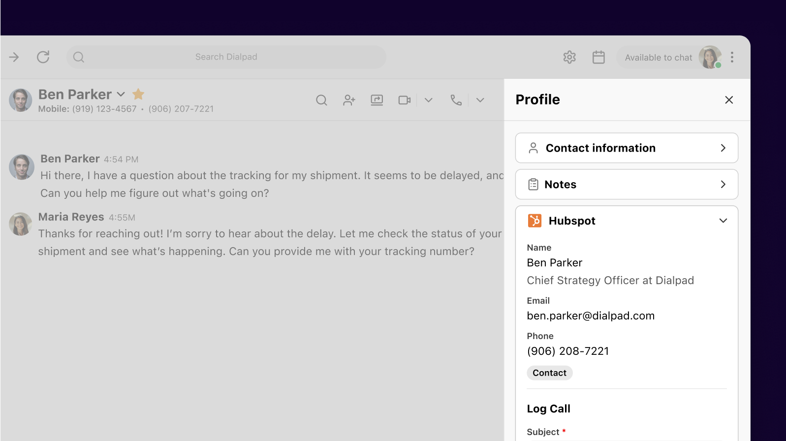 Hubspot Dialpad Dialer