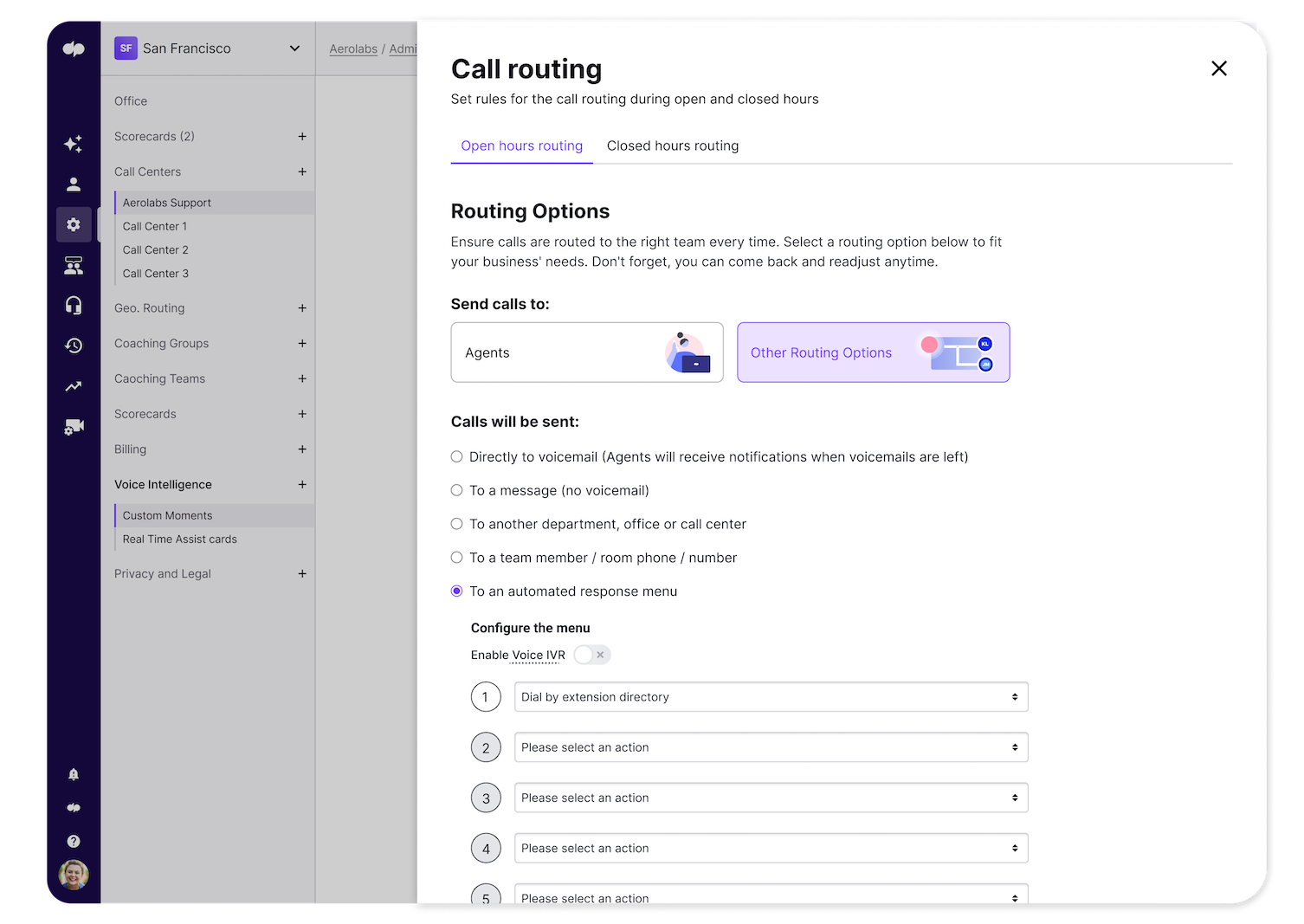 Multiple call routing options v2