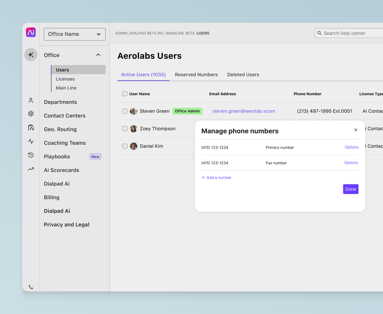 Setting business hours for a company from Dialpad's online dashboard