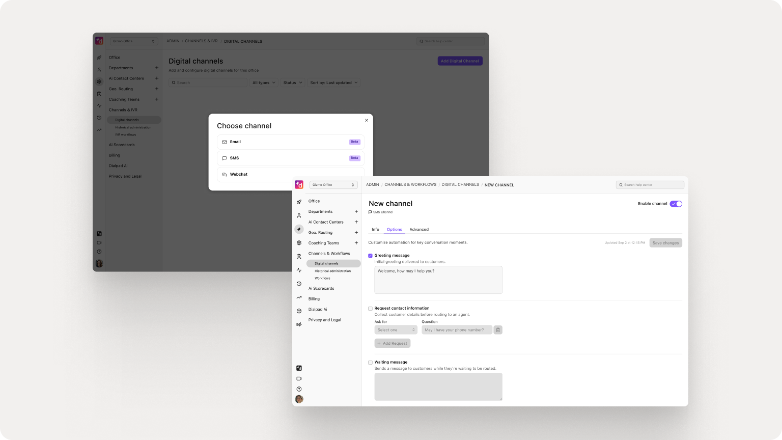 More admin control over digital channels