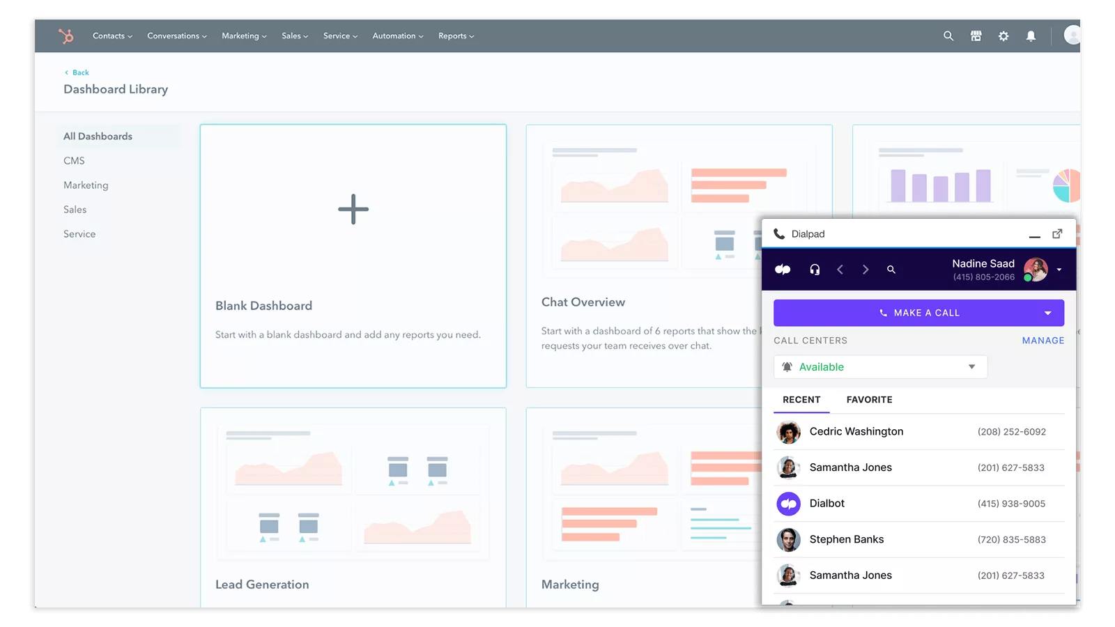 Hubspot dialpad dialer