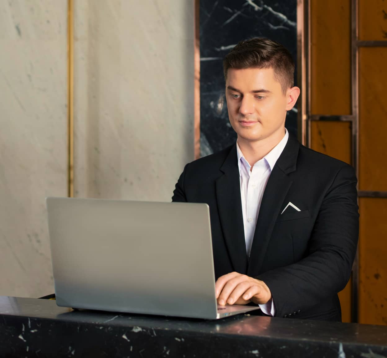 A hotel staff working