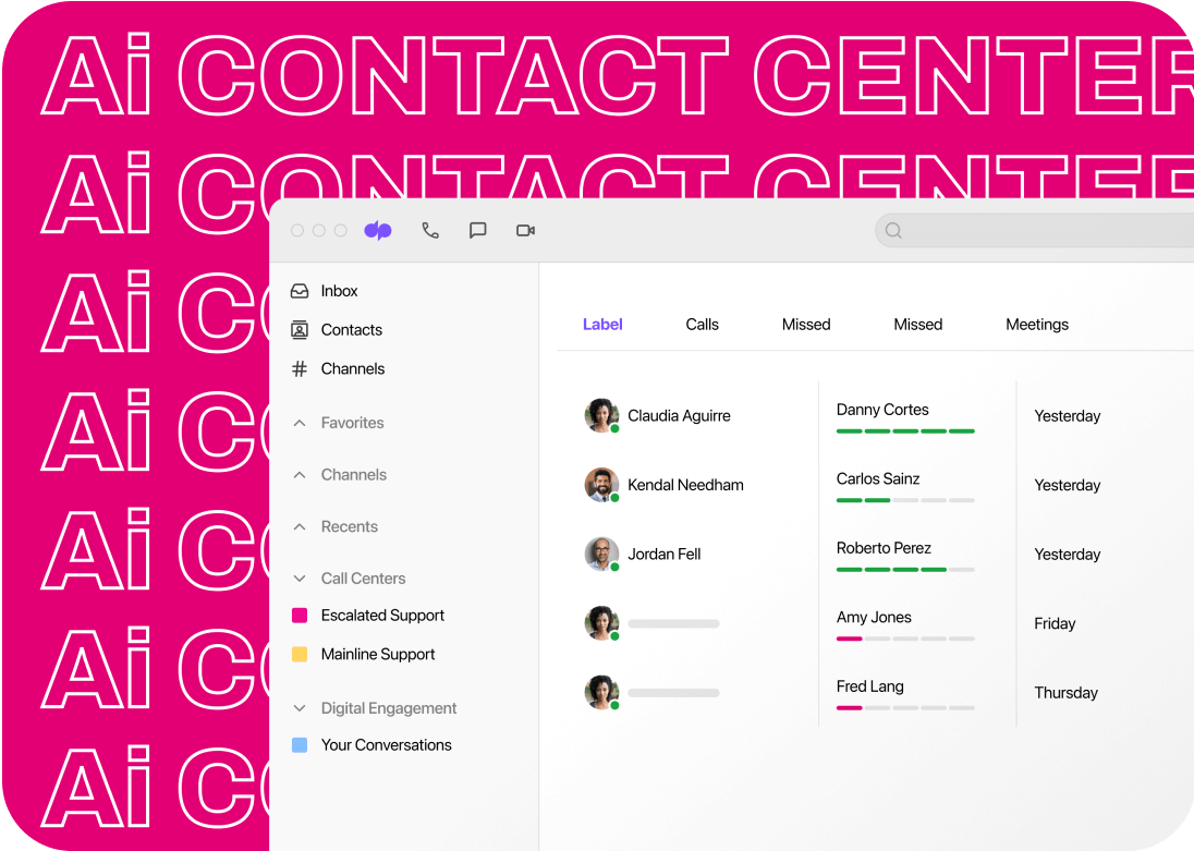 UI of Ai Contact Center