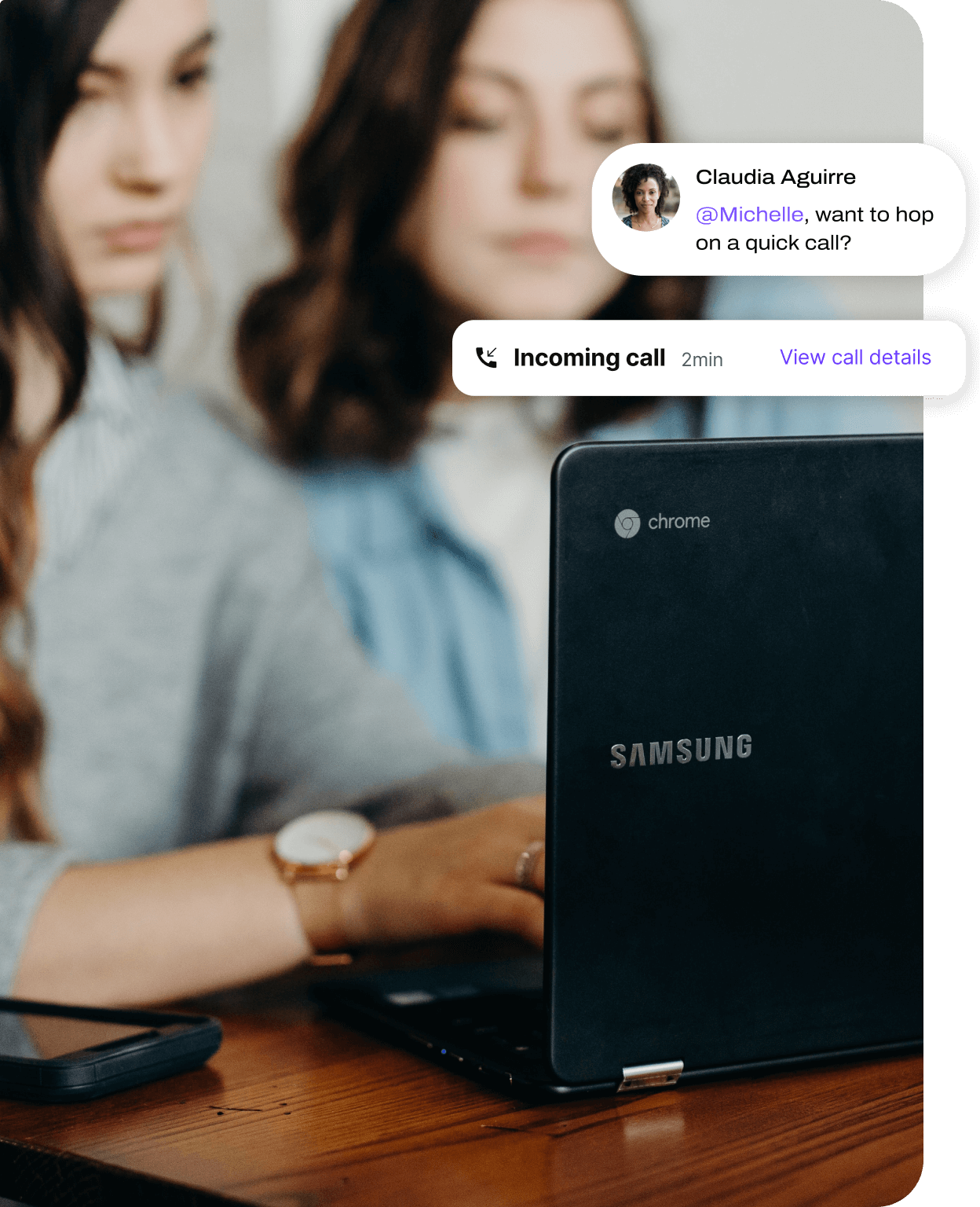 Two ladies working together