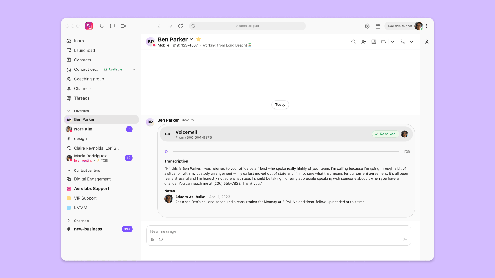 Screenshot - Ai Insights - "Ben Parker"