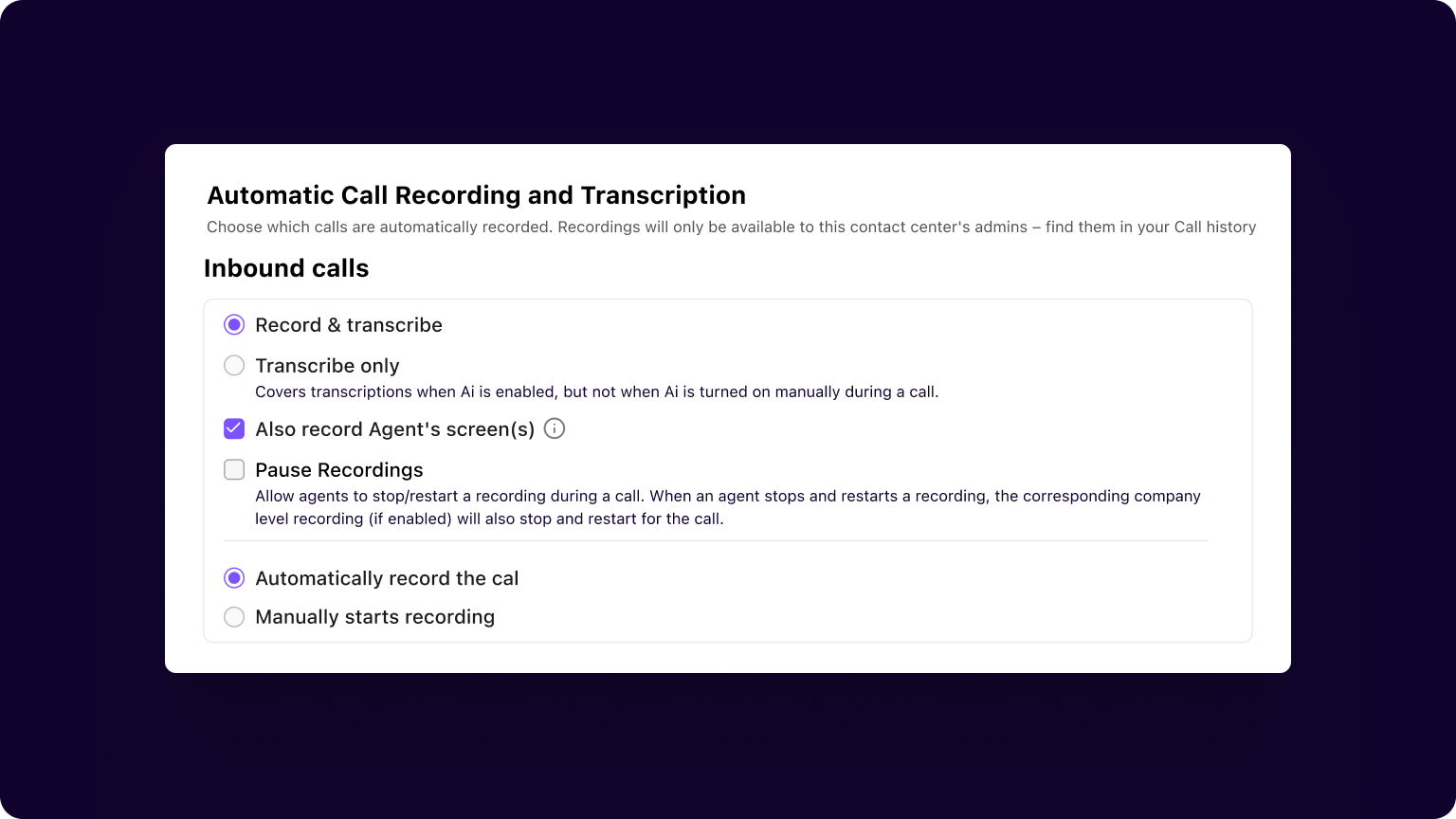 Trigger recording notifications based on caller location