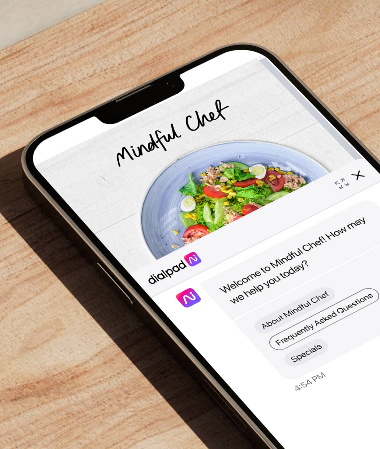 Screenshot of Dialpads self-service feature
