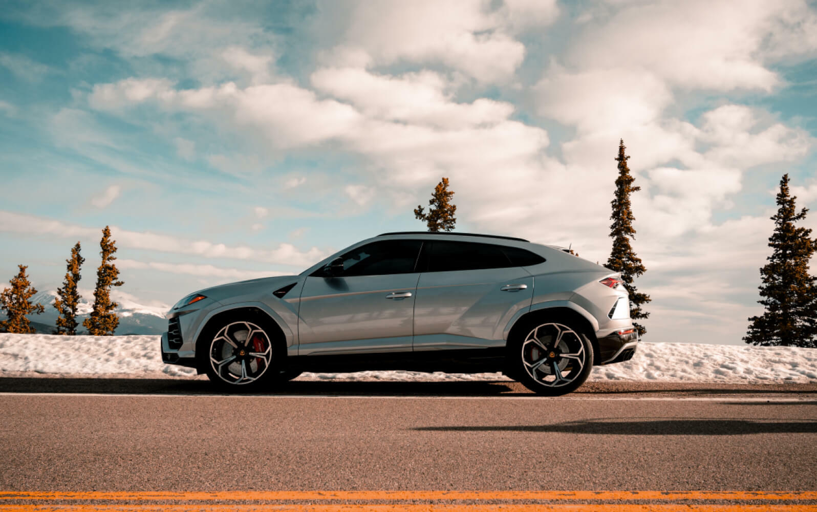 Gray car on the road