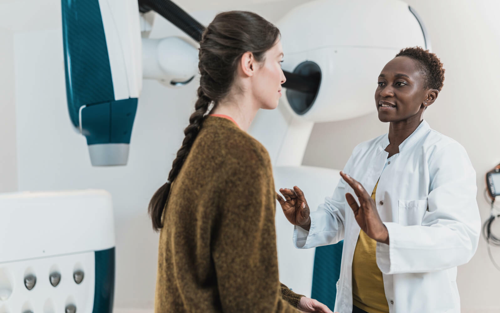 Healthcare professional talking to a patient