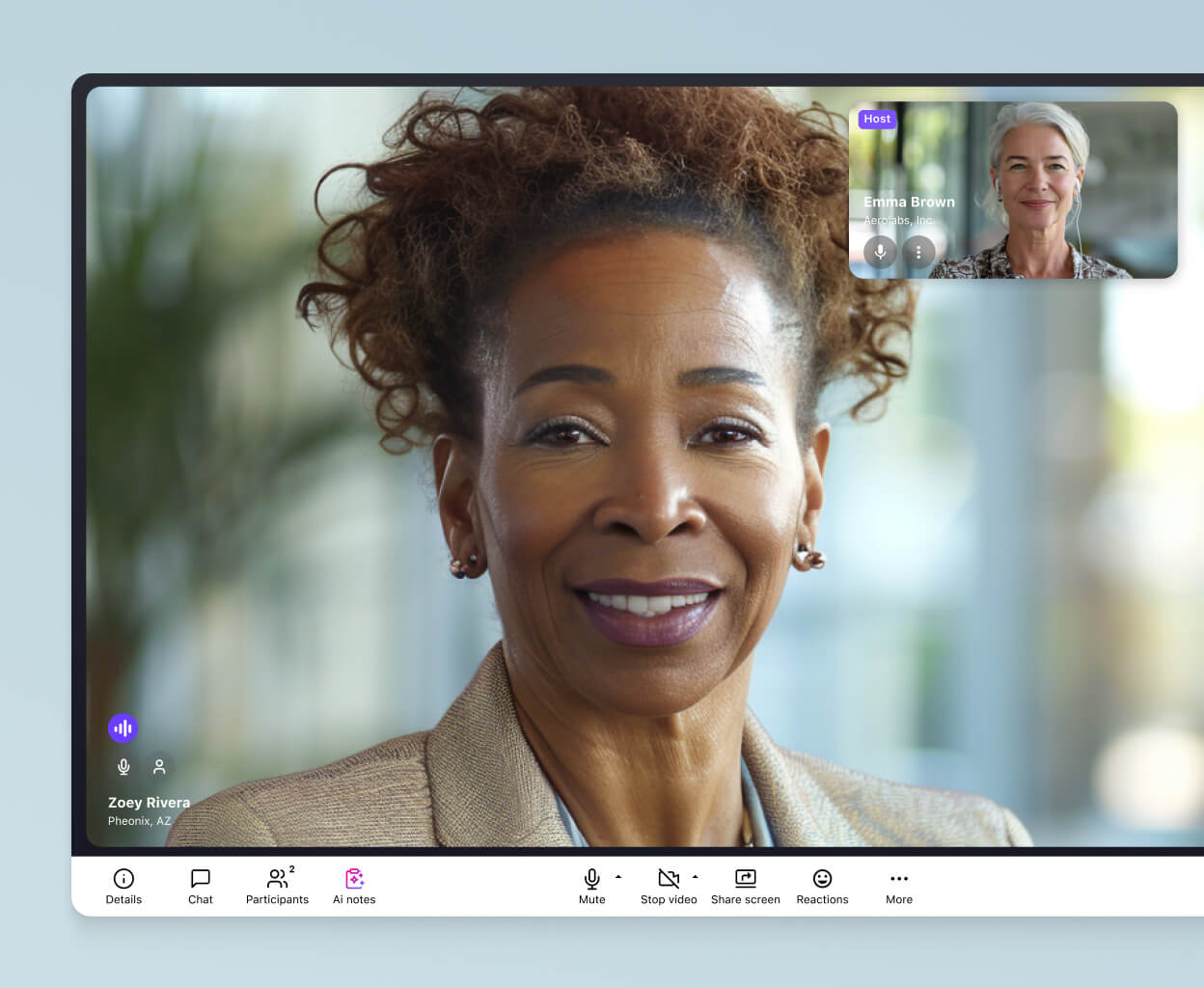 A video conference happening in Dialpads desktop app
