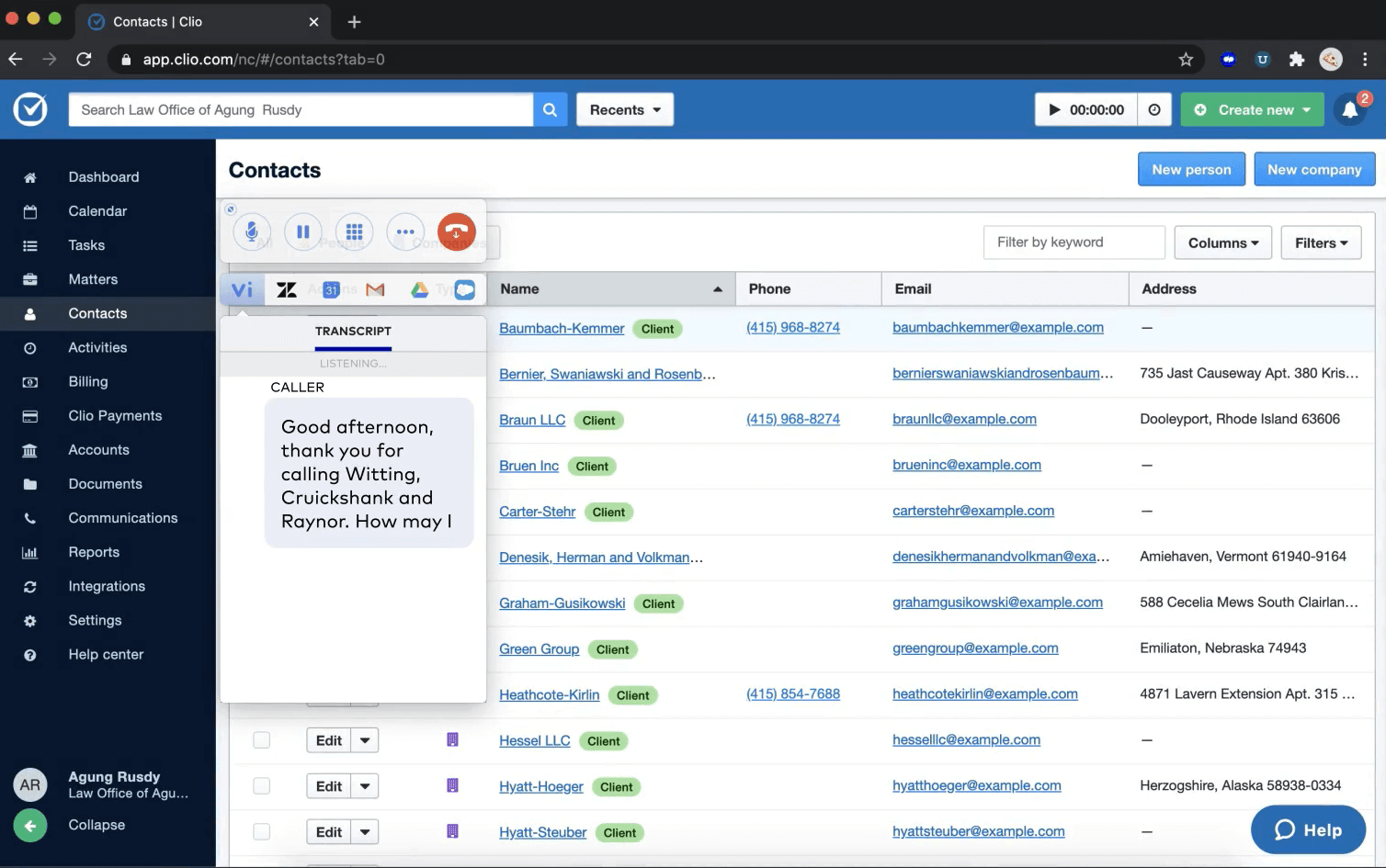 Clio Dialpad integration