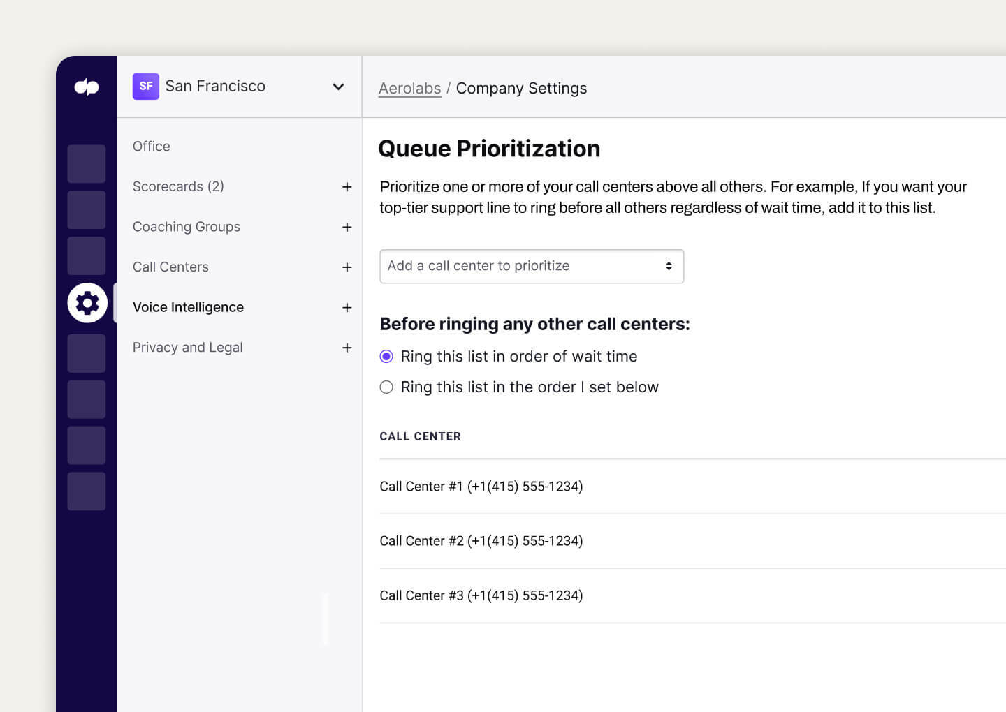 Screenshot of creating a priority call queue in Dialpad