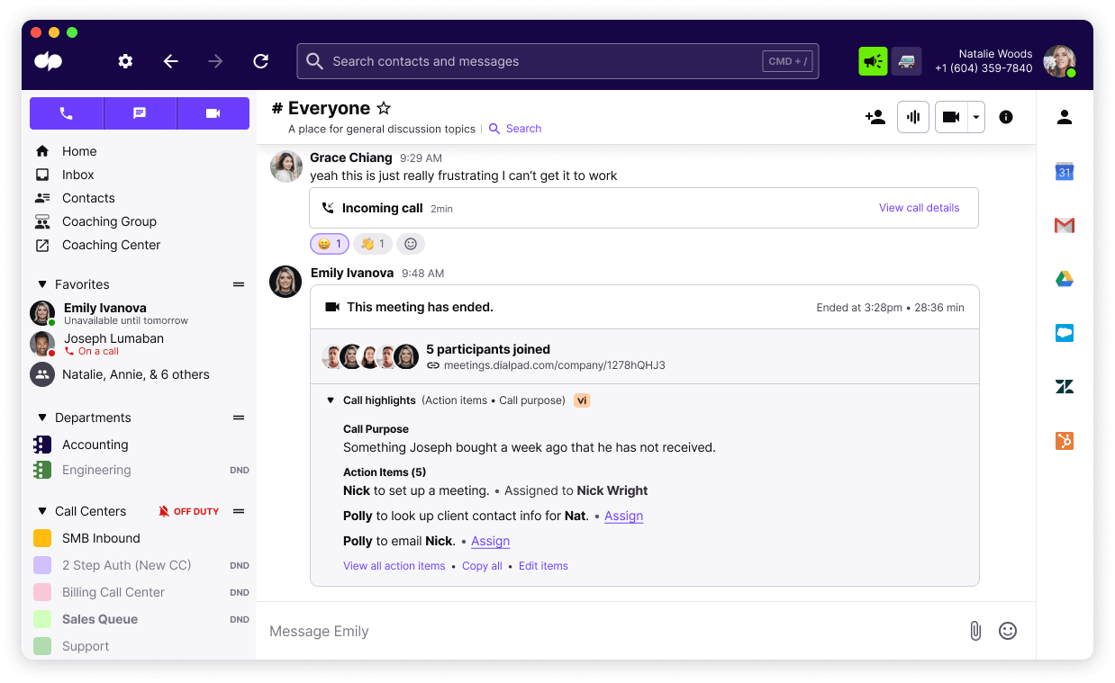 End Meeting Summary Action Items