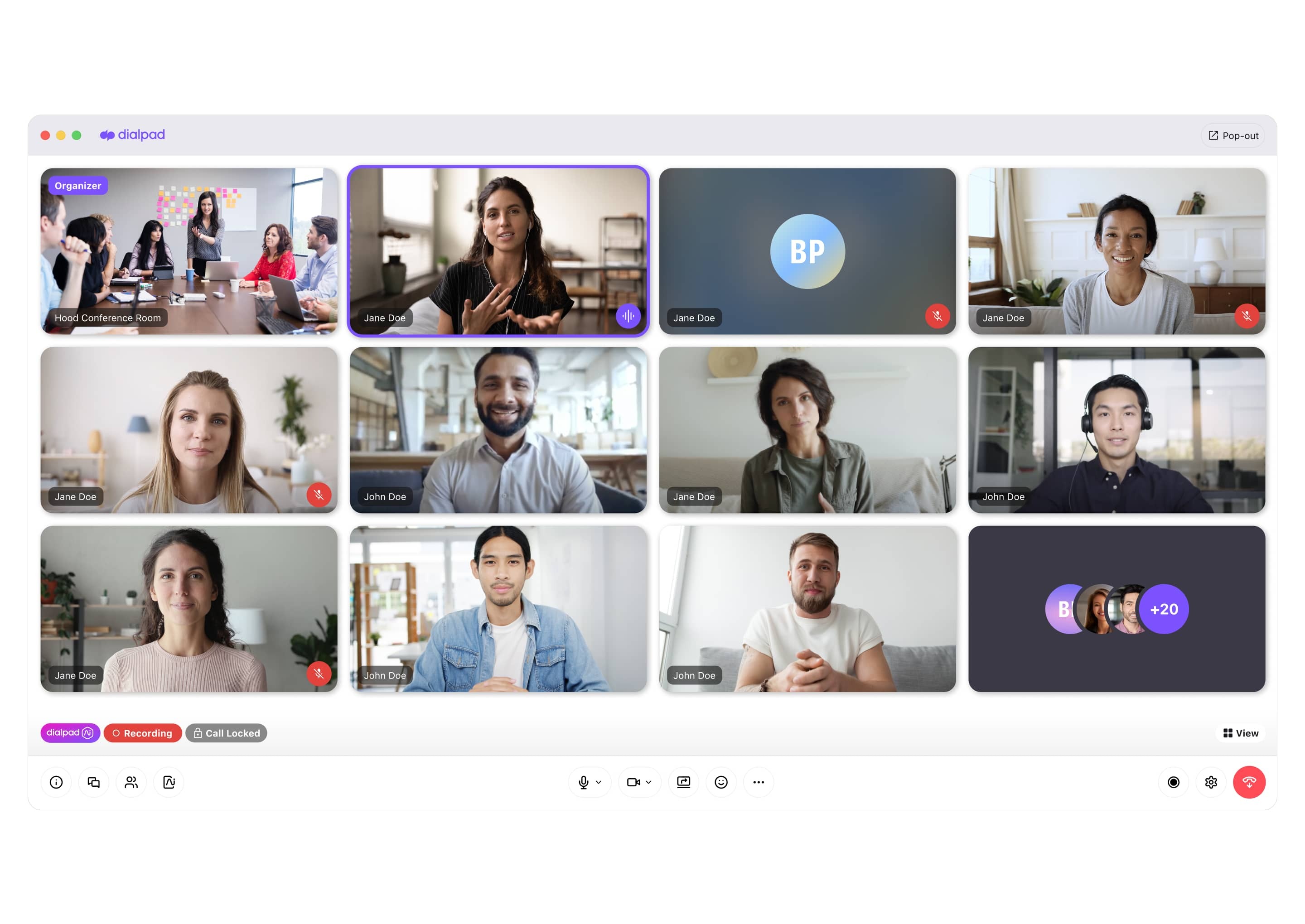 A web-browser-based meeting on Dialpad's platform