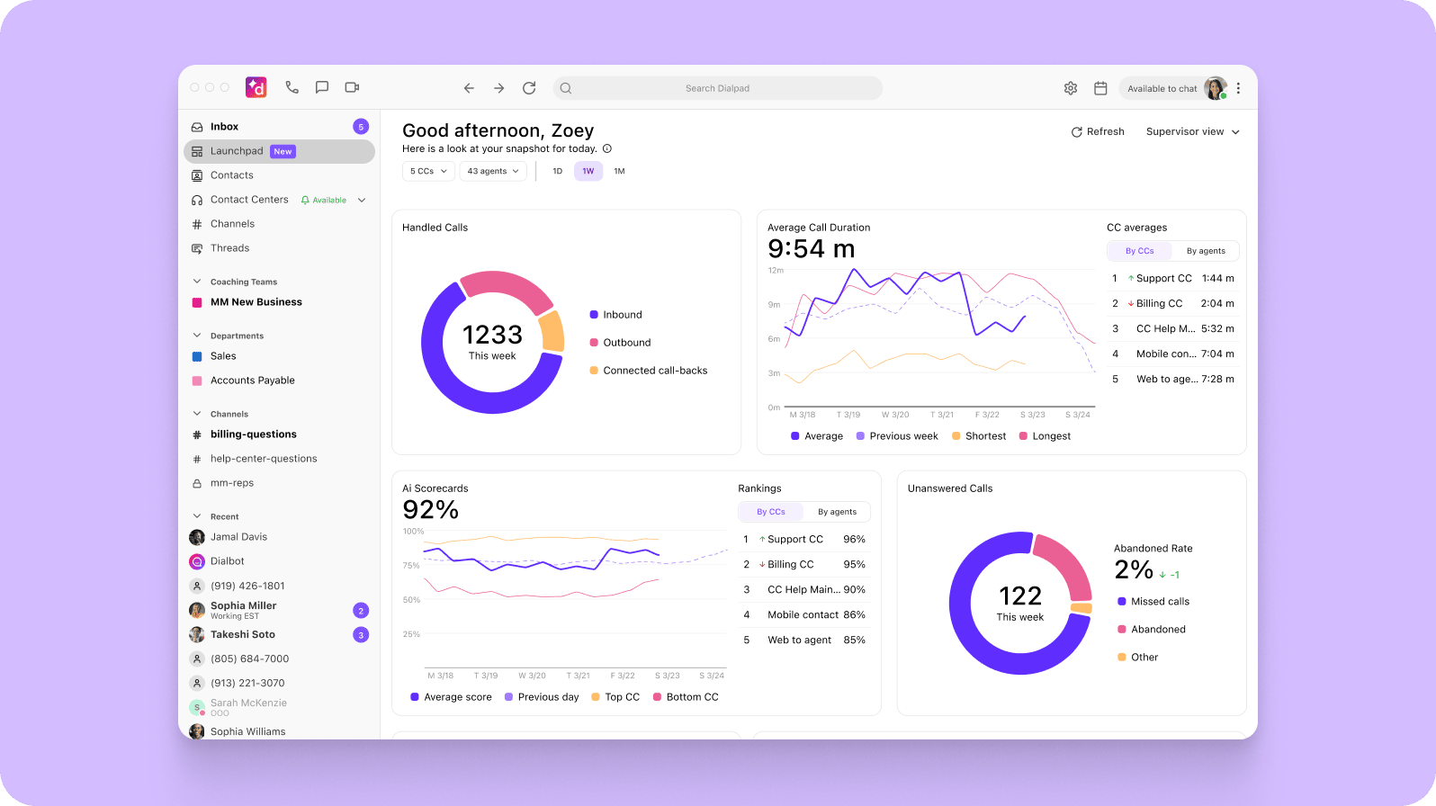Contact center analytics