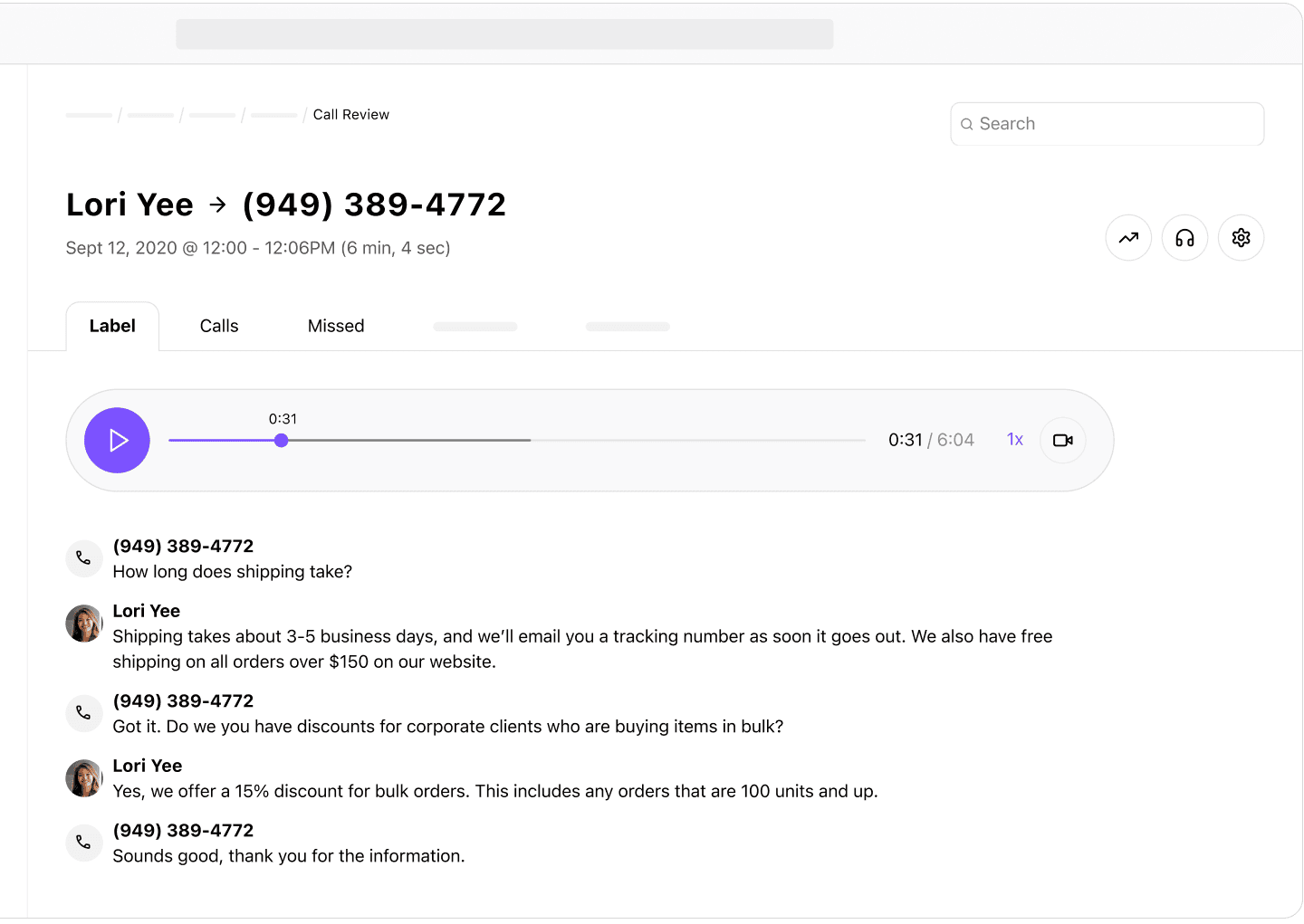 Ai Voice call recording and transcription