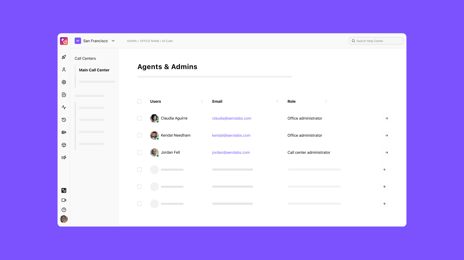 Screenshot of adding and managing phone numbers from Dialpad's online dashboard.