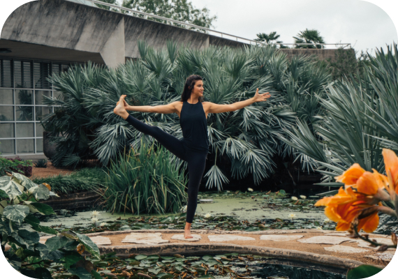 A woman doing meditation