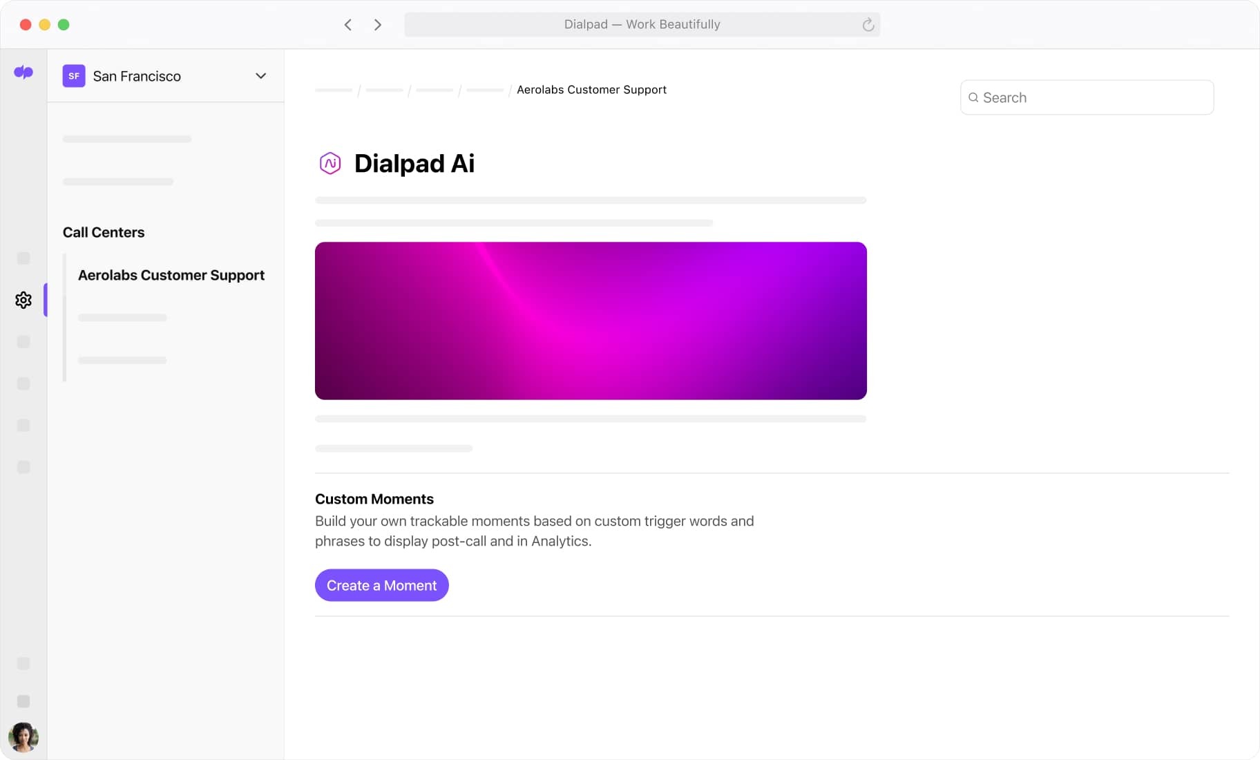 Creating a Custom Moment from Dialpad Ai CC