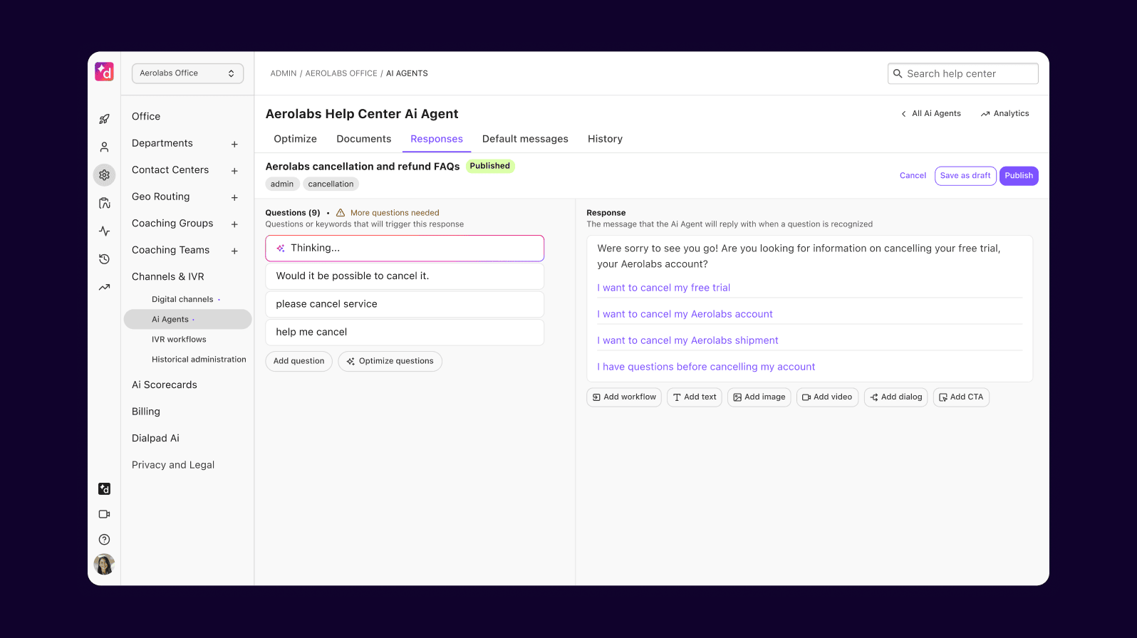 Building an Ai agent chatbot with Dialpad