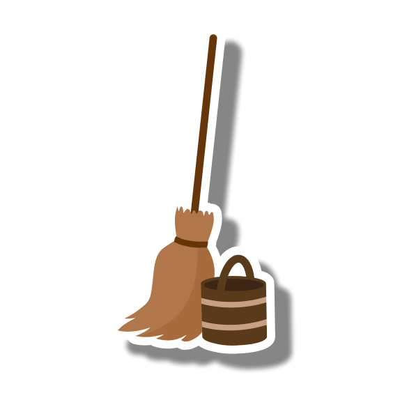 Broom and bucket