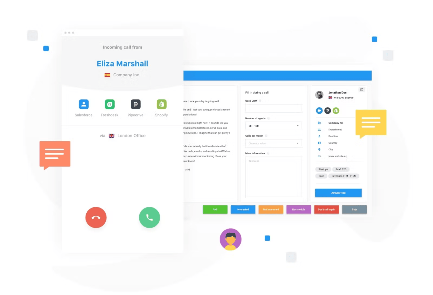 Cloudtalk contact center user interface