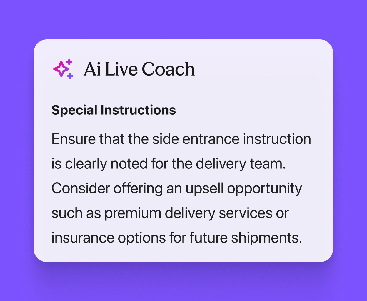 Screenshot of Dialpad AI Live Coach feature popping up helpful notes for an agent or rep when a tricky question comes up on a call