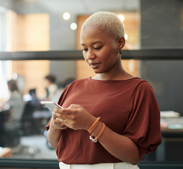 A woman using a mobile phone