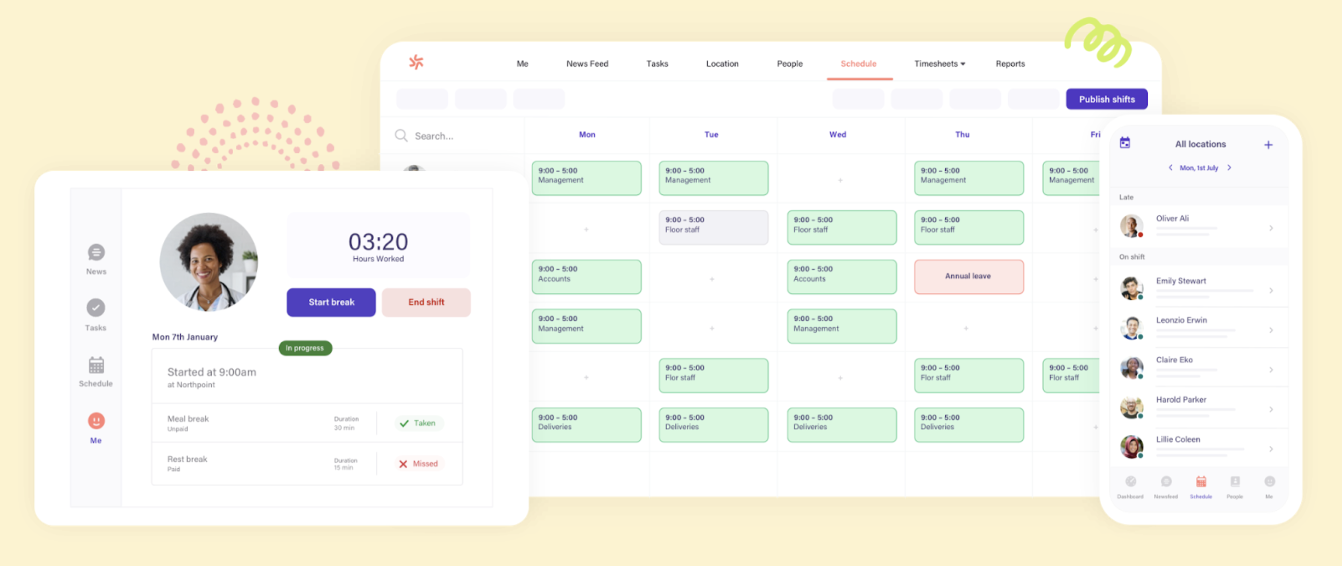 Screenshot of Deputy WFM software
