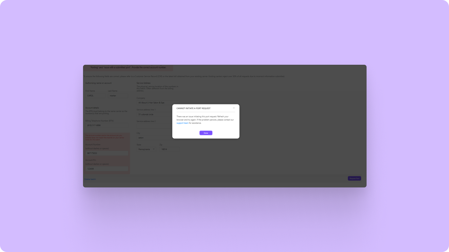 75. Quickly resubmit rejected port requests