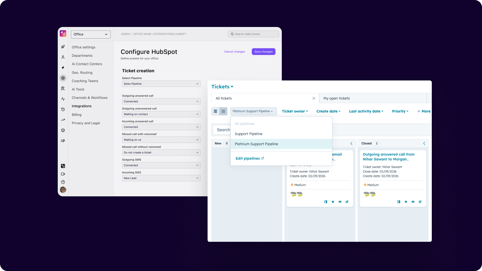 Assign auto-created HubSpot tickets by team using pipelines