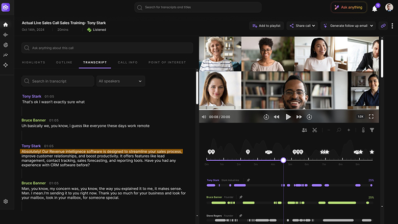 Screencap of Transcript