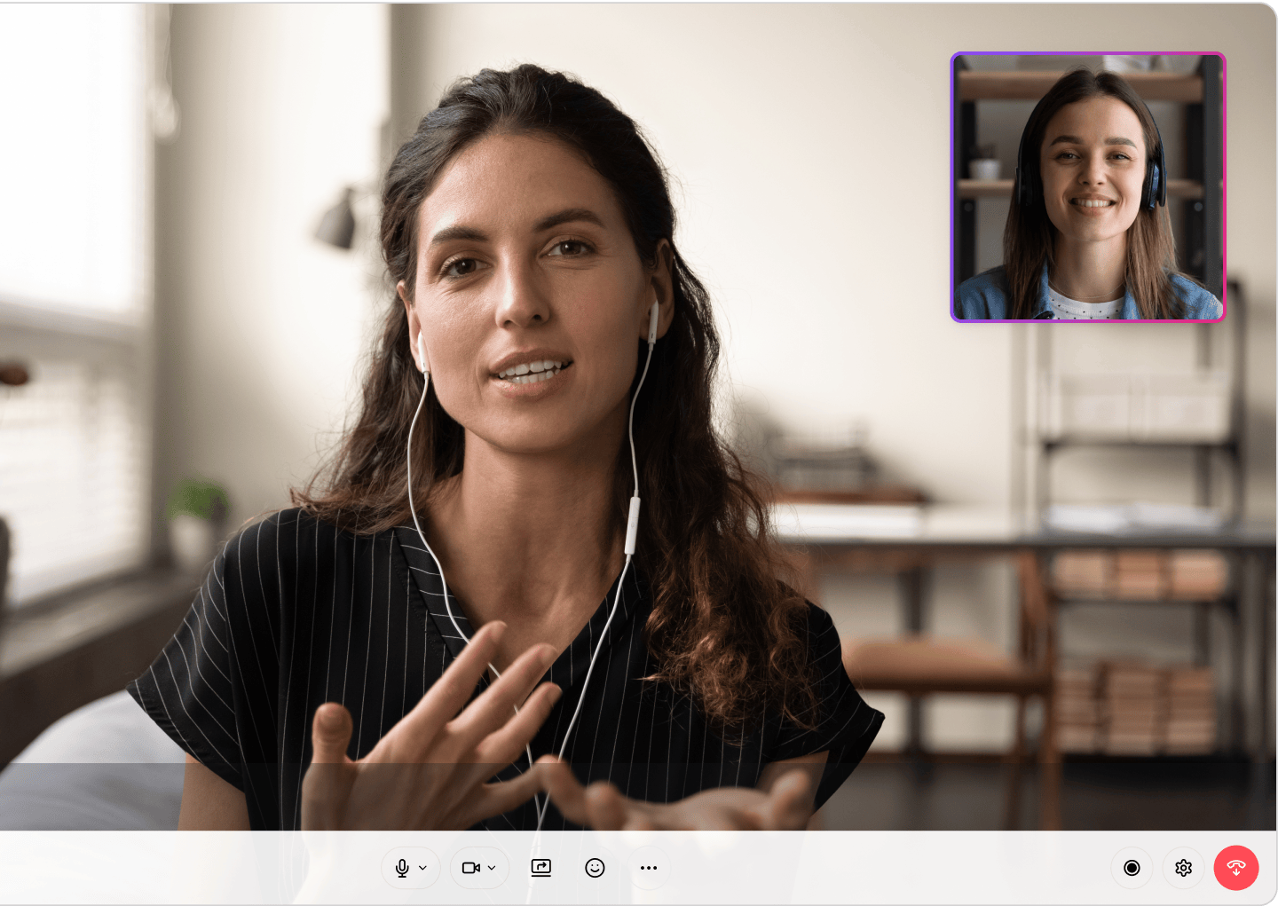Screenshot of an ongoing video call