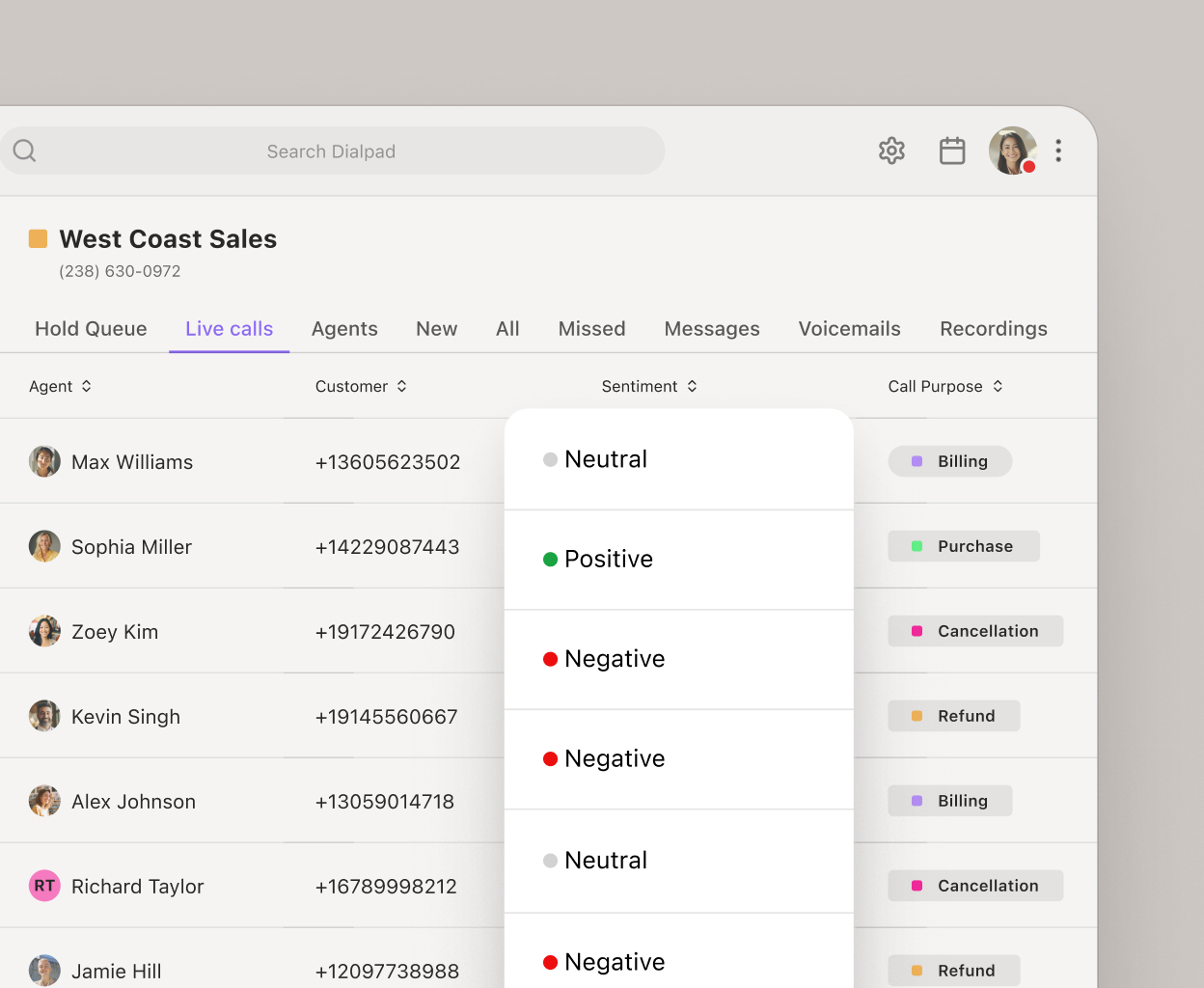 Live sentiment analysis