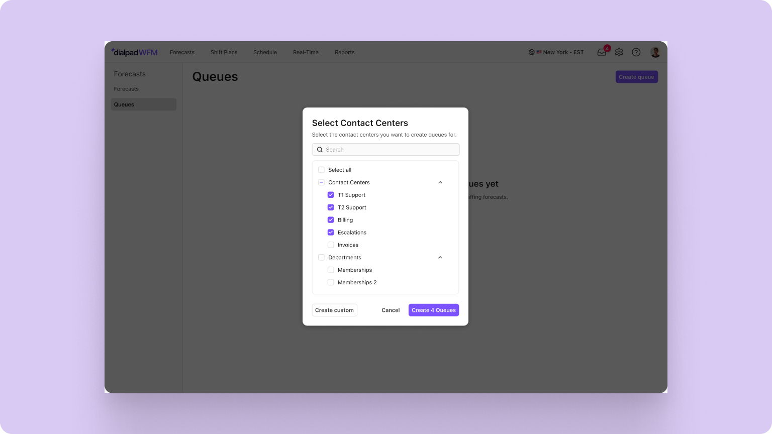 Sync Dialpad contact centres into WFM Queues