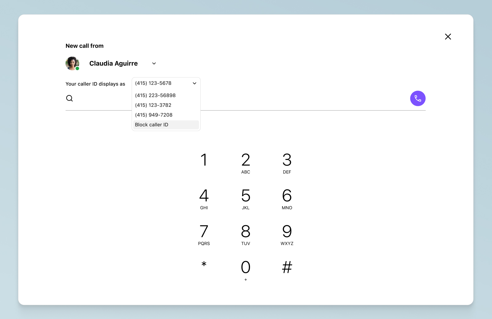 Choosing a caller ID to display