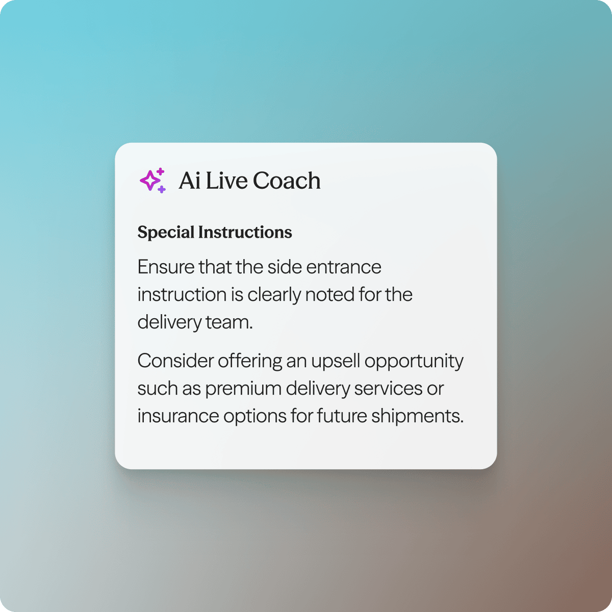 Ai Live Coach providing a sales professional with information on a competitor in real time during a sales call