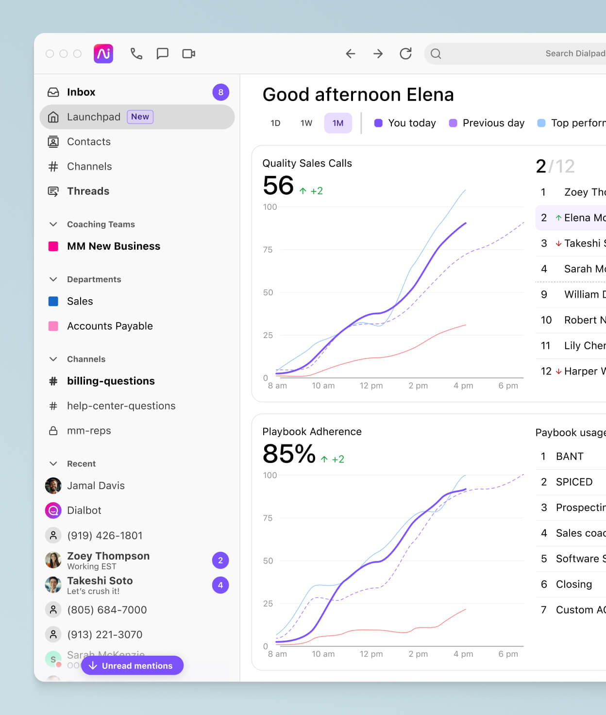 Screenshot of Dialpad Sell product