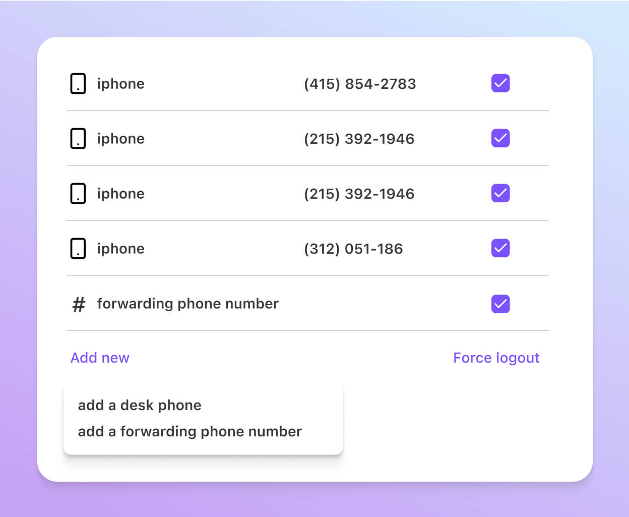 Adding a call forwarding number on Dialpad’s app