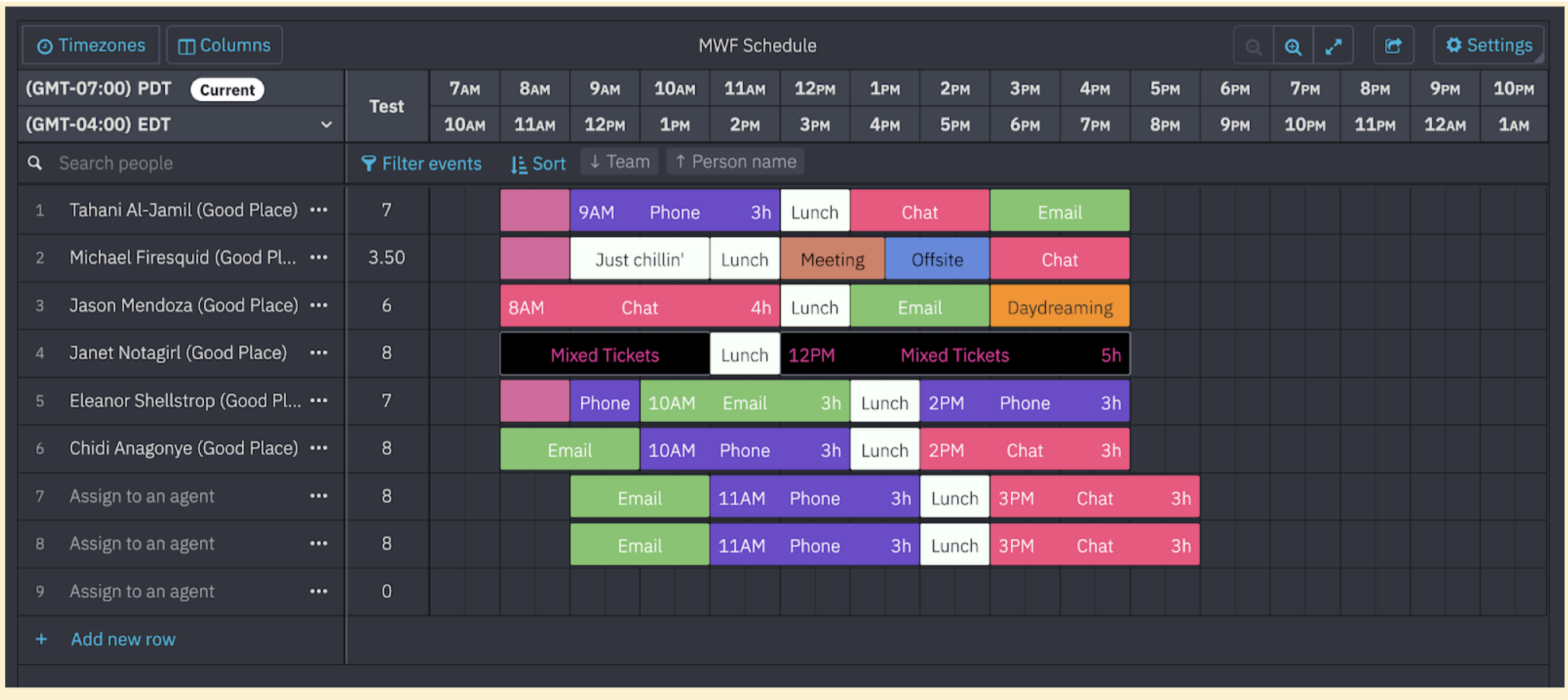 Screenshot of Assembled WFM software