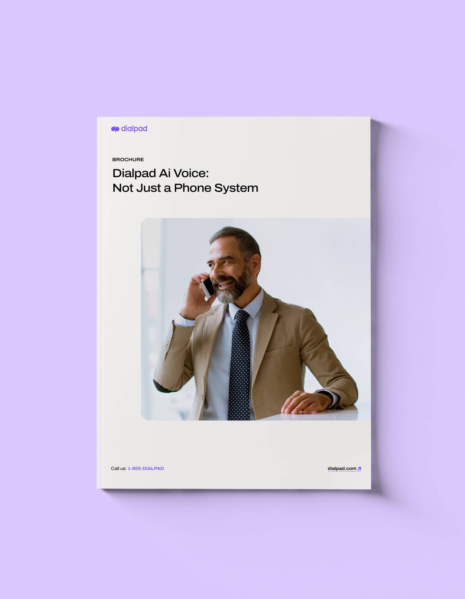 Mockup of a brochure titled Dialpad Ai Voice Not Just A Phone System