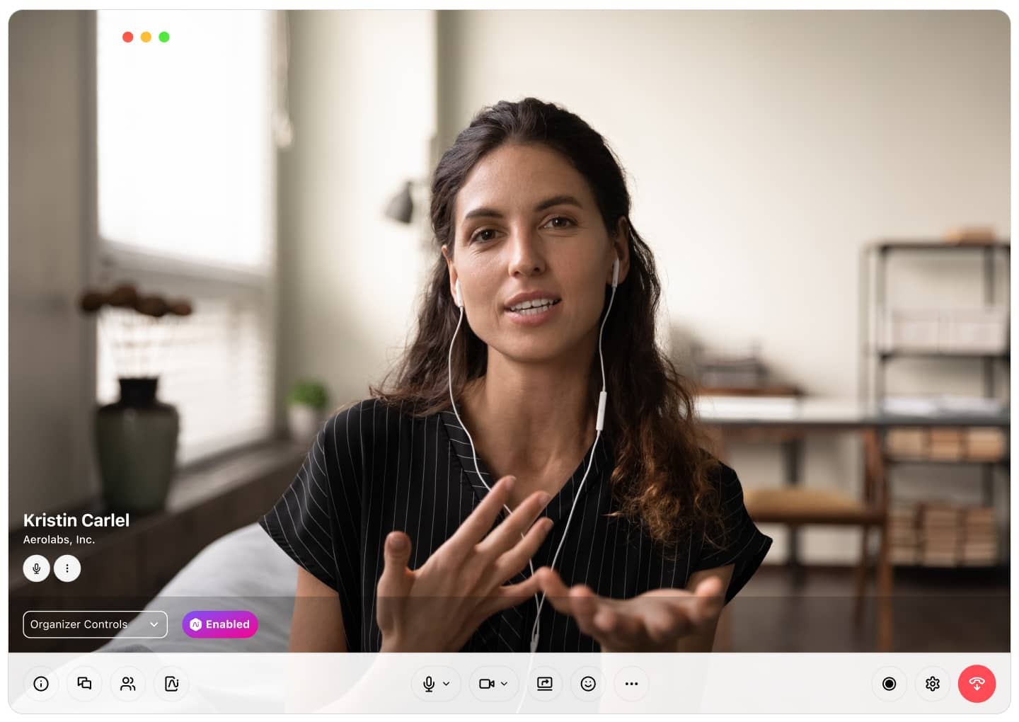 Screenshot of an ongoing videoconference
