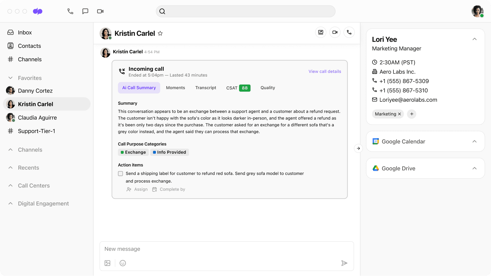 Ai Recap summary in a conversational thread