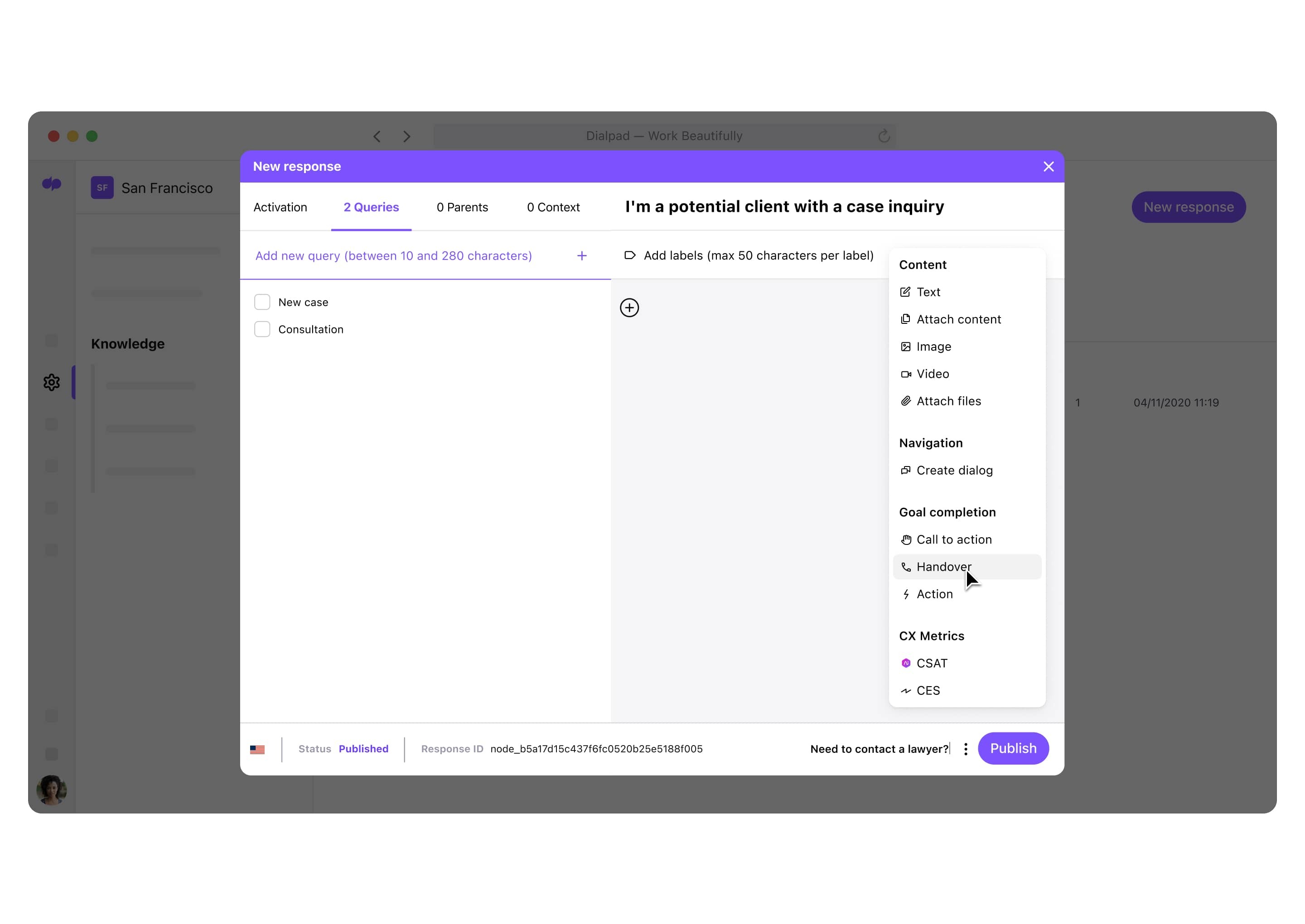Conversational ai chatbot legal