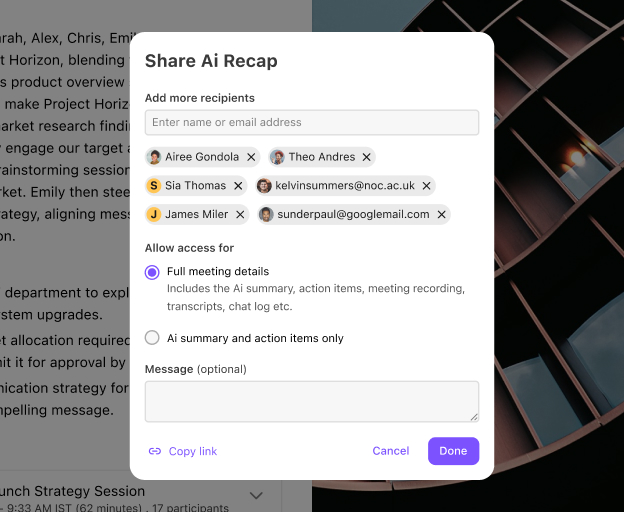 Screenshot of a call summary generated by Dialpads AI Recaps getting sent to recepients