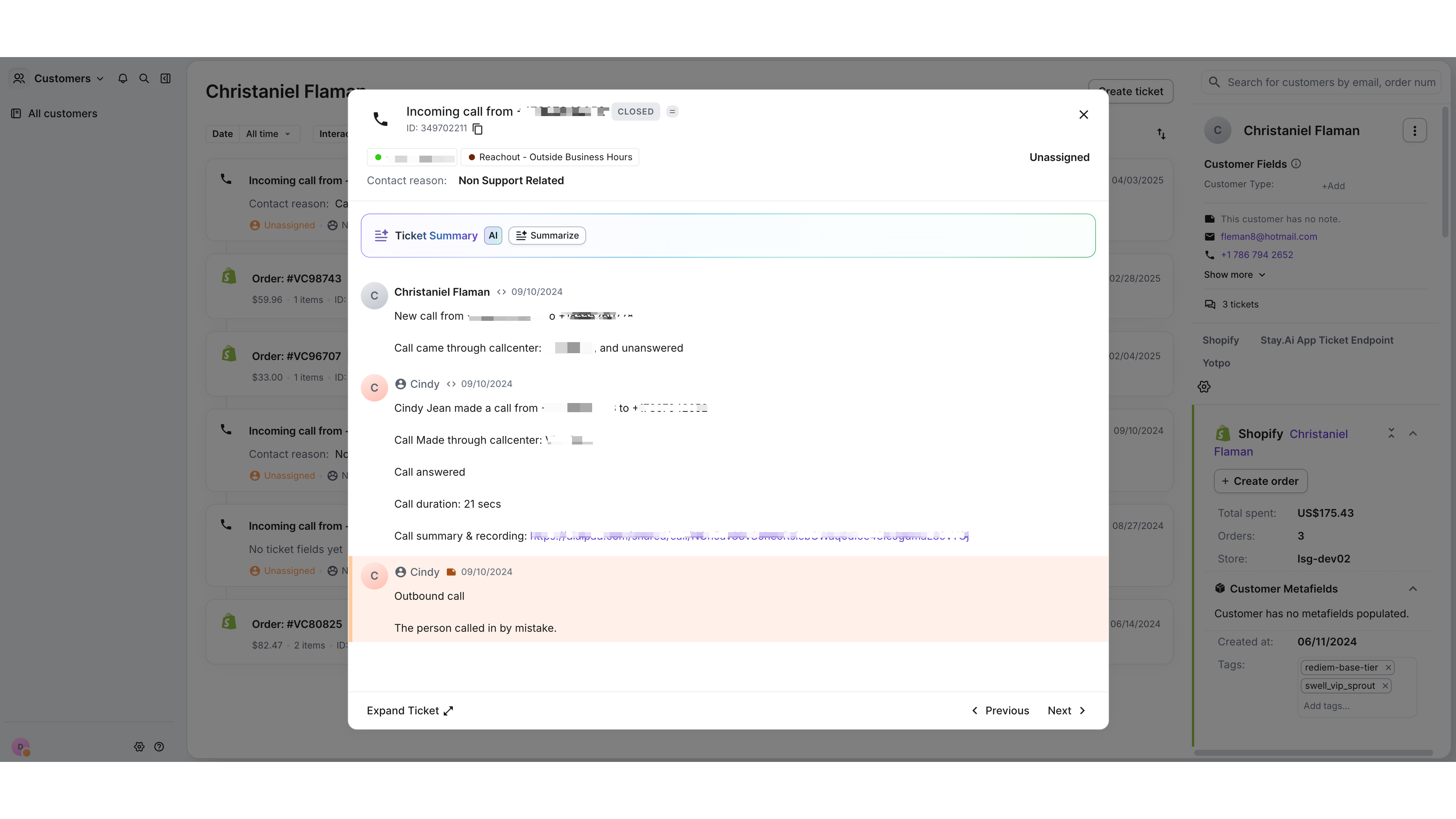 Call Logging