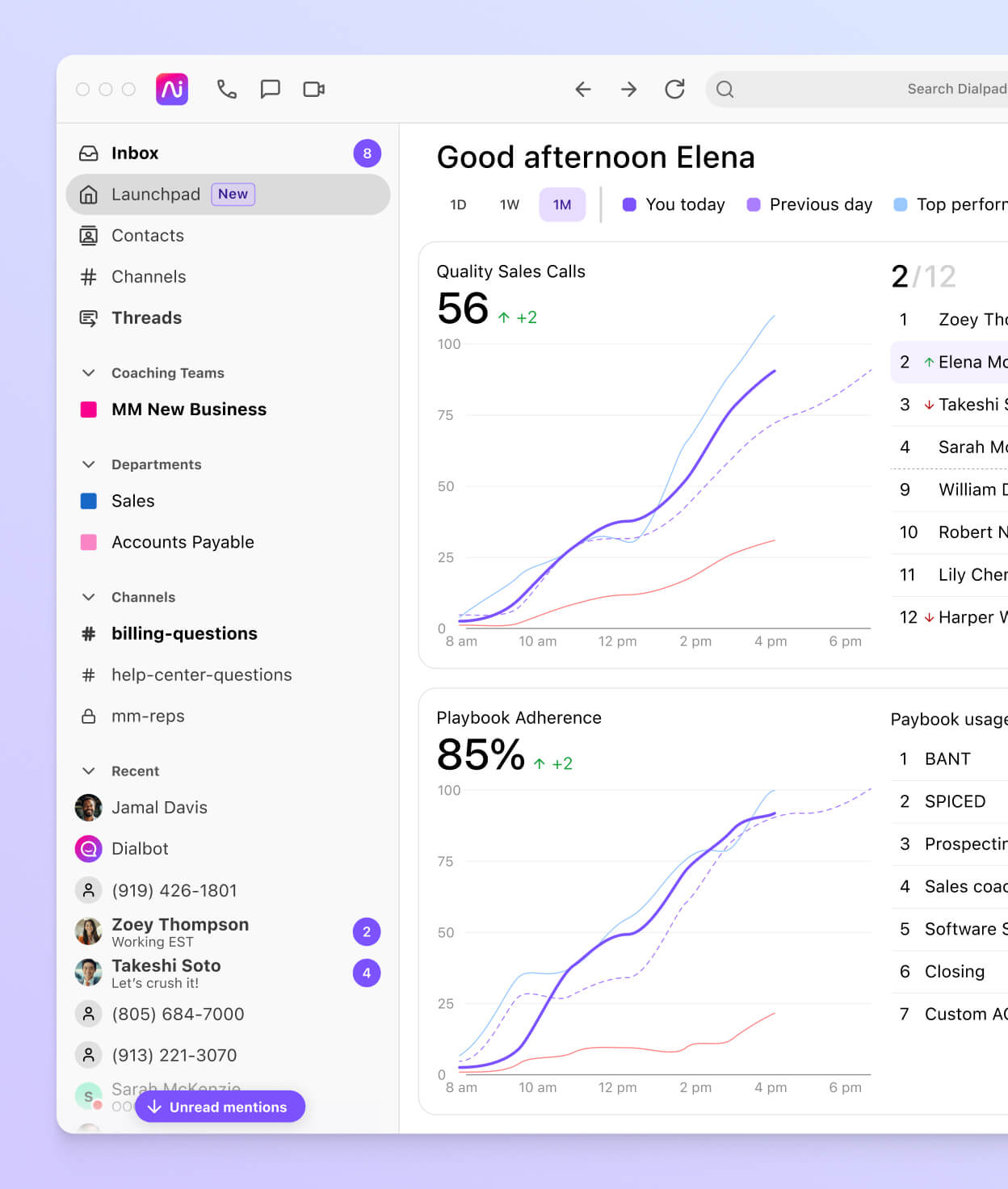 Screenshot of Dialpad Sell product