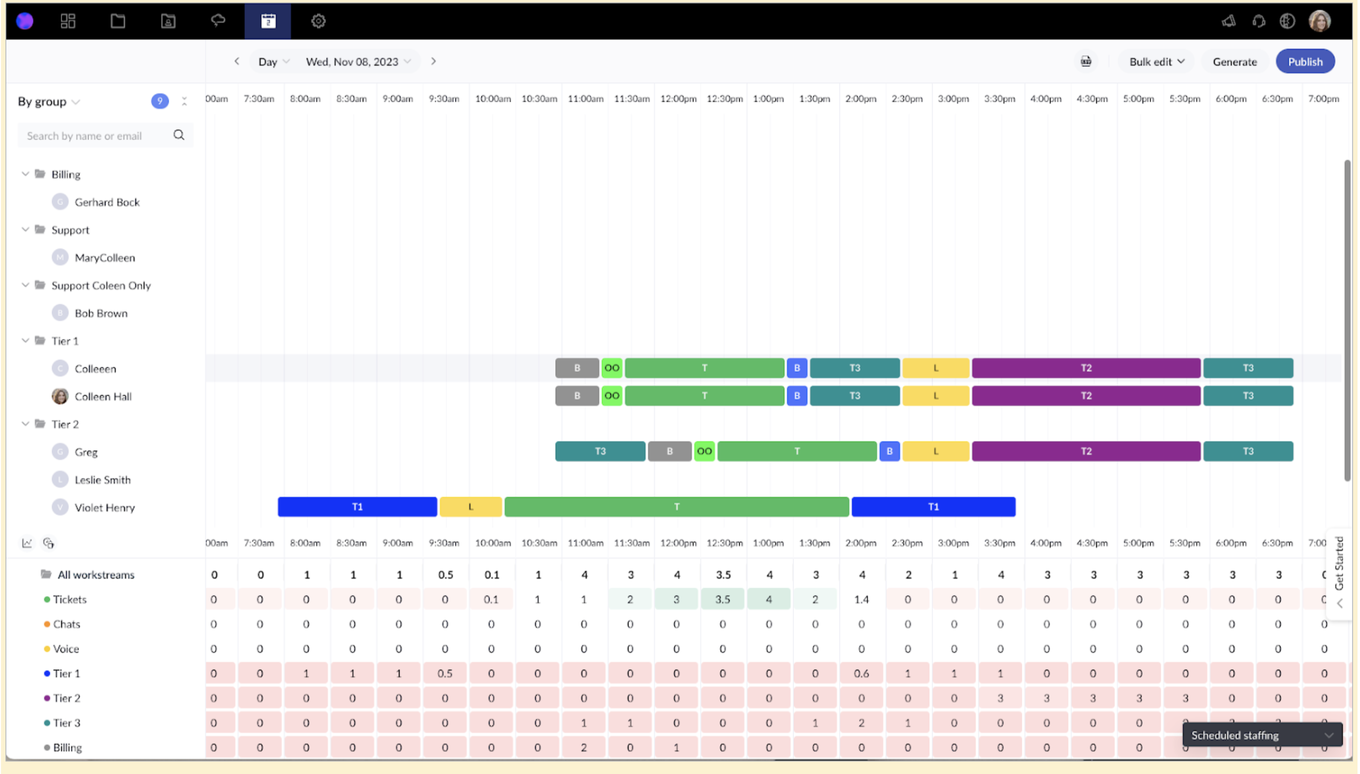 Screenshot of Zendesk Workforce Management